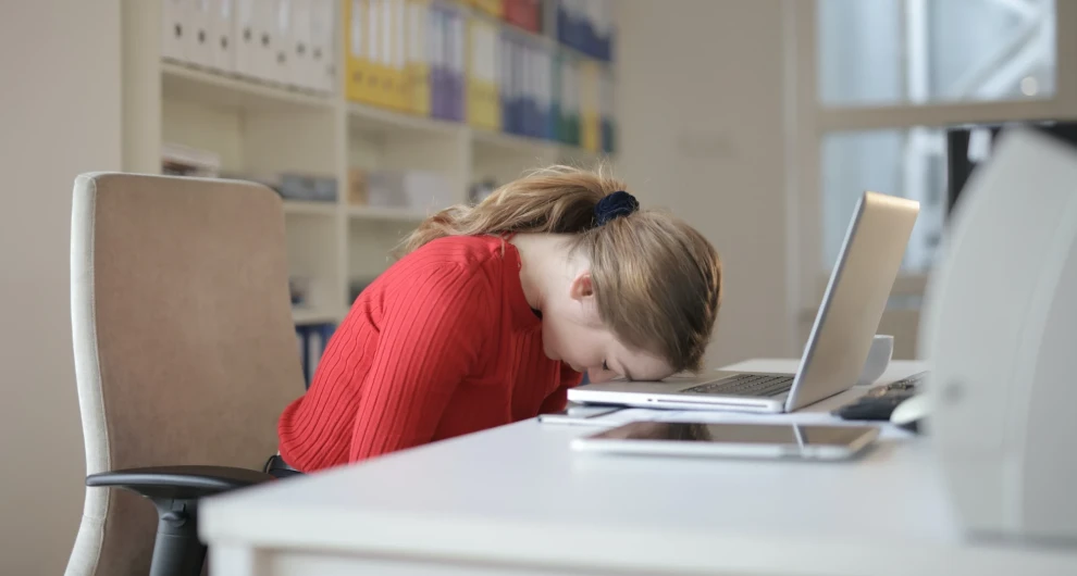 slecht geslapen en werken