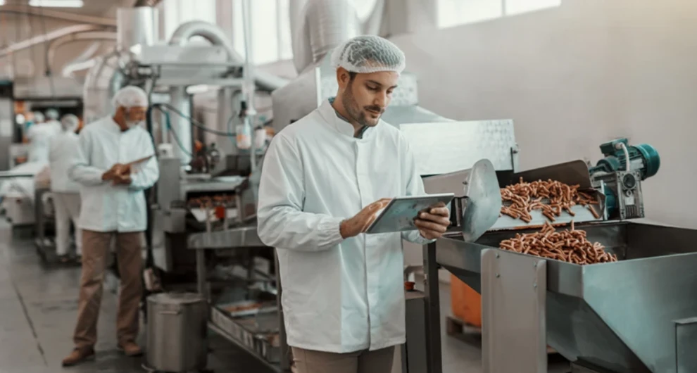 Productiewerker aan het werk